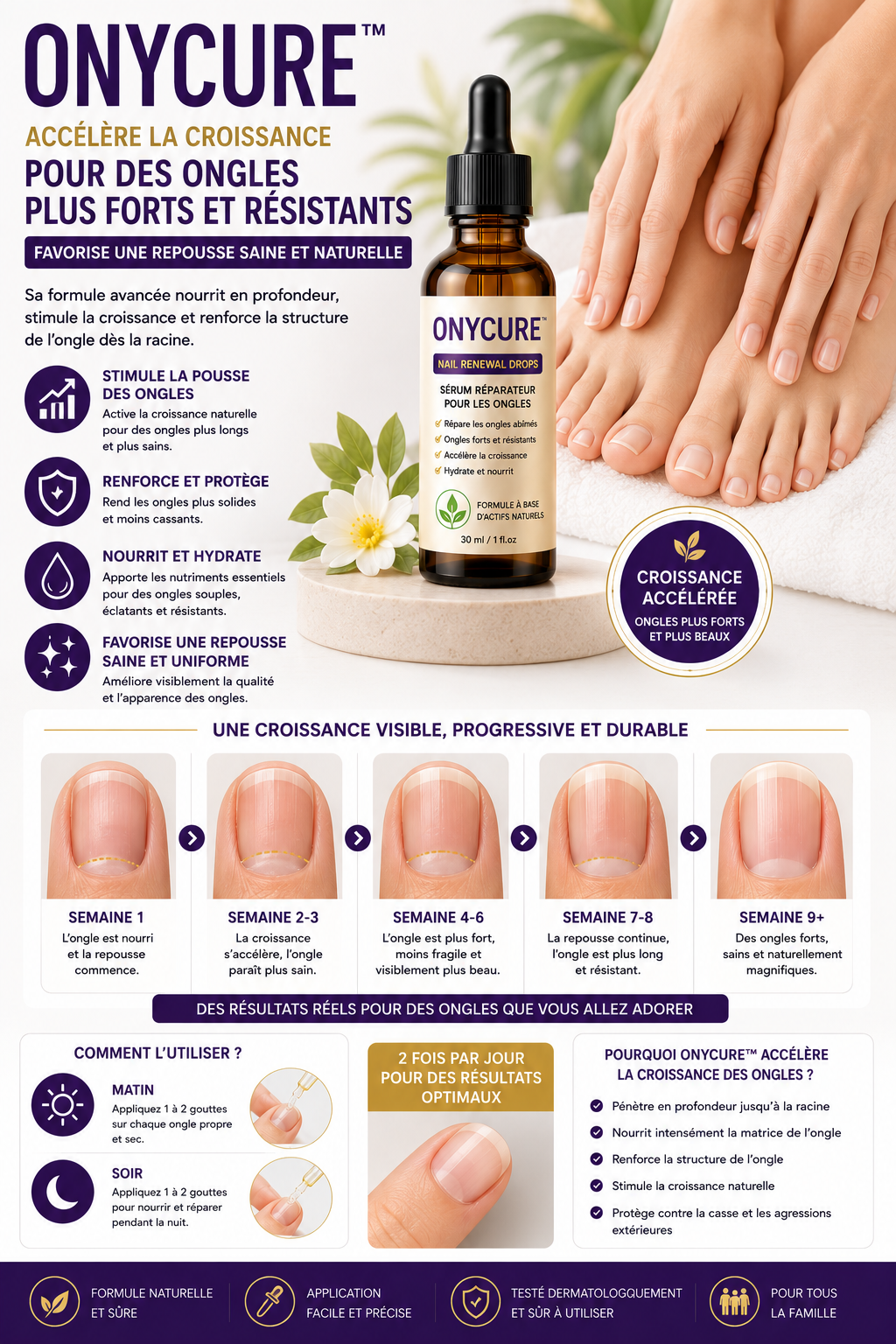 ONYCURE™  Sérum   – Soin Intensif pour Ongles Abîmés