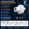 Pack de 3 Support de lampe de détection de mouvement à Induction humaine