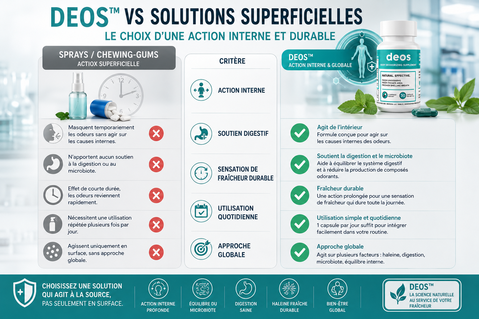 DEOS™ — La Solution Intérieure Contre les Odeurs Persistantes