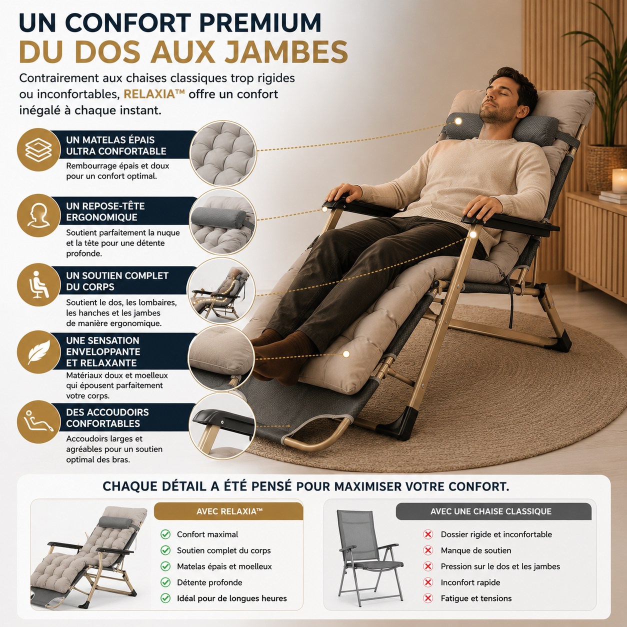 RELAXIA™ — Le fauteuil de relaxation conçu pour votre confort absolu