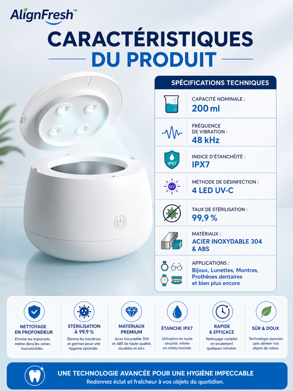 ✨ AlignFresh™ — Nettoyez votre appareil en profondeur en seulement 5 minutes