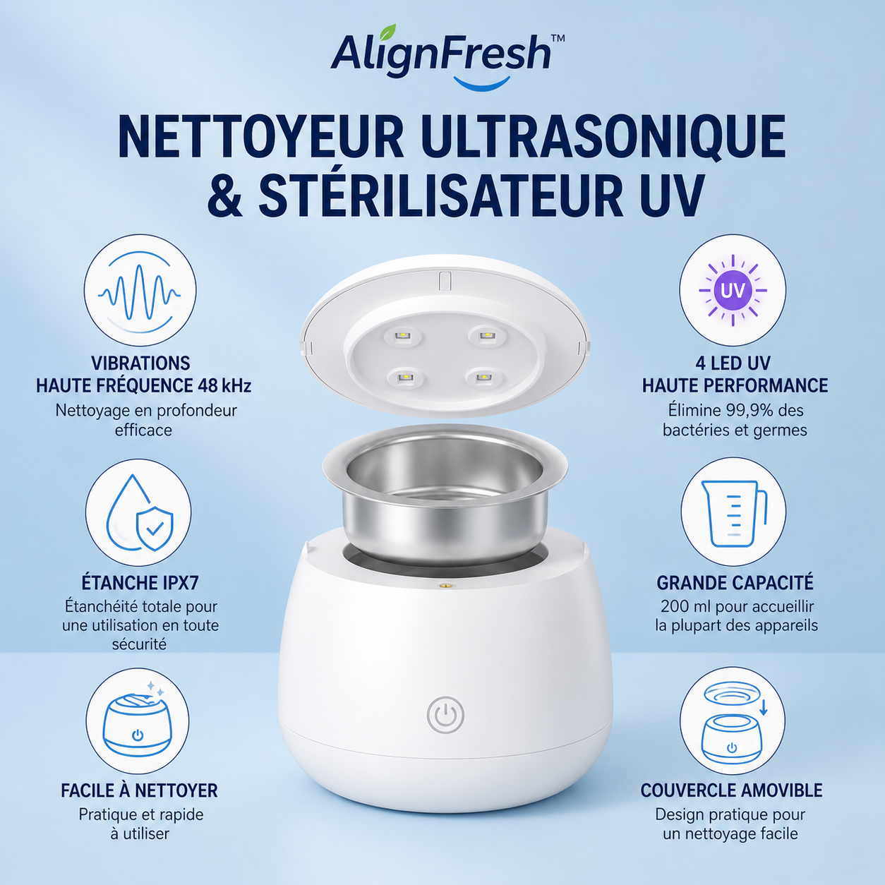 ✨ AlignFresh™ — Nettoyez votre appareil en profondeur en seulement 5 minutes