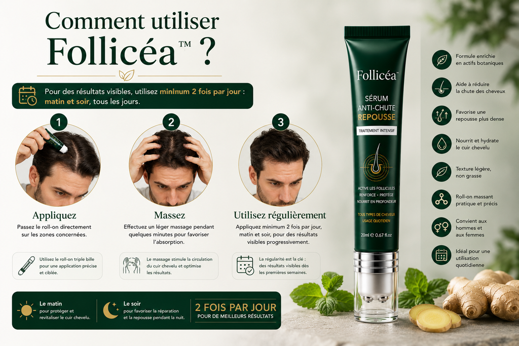 Follicéa™ — Réveillez le potentiel de vos cheveux / Pack de 3 Sérum  de traitement de perte de cheveux