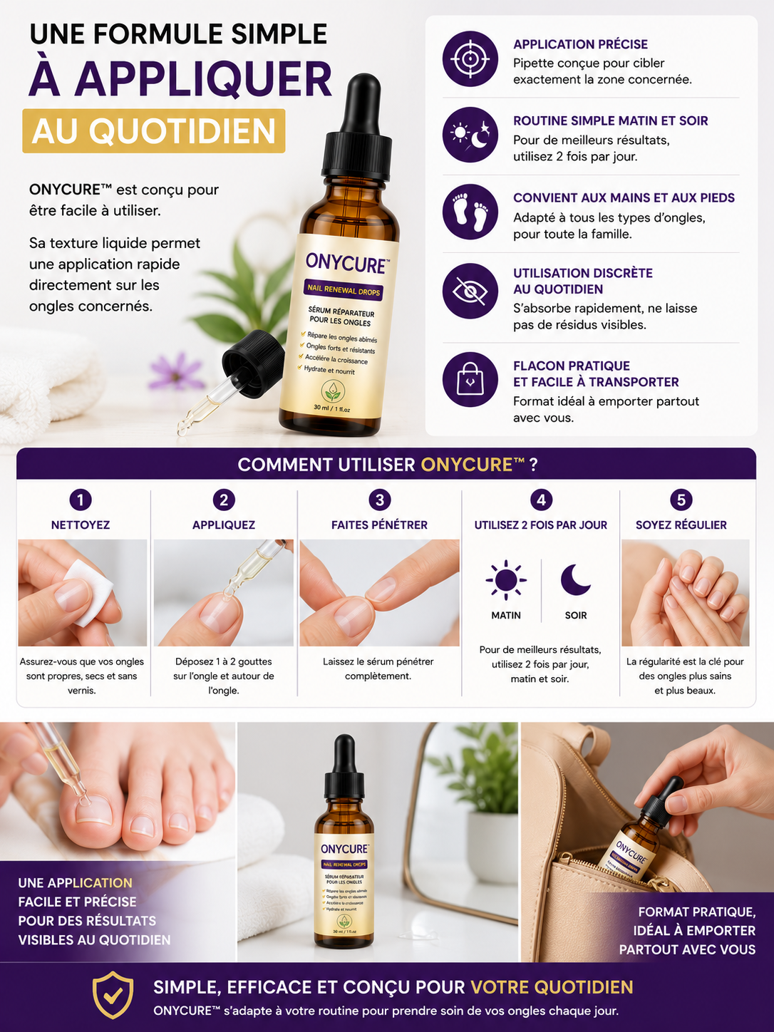 ONYCURE™  Sérum   – Soin Intensif pour Ongles Abîmés