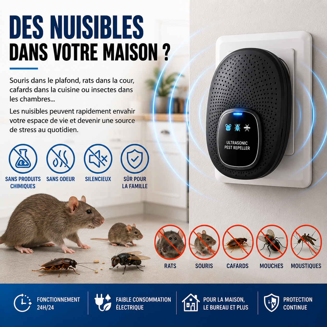 Répulsif Ultrasonique Anti-Nuisibles