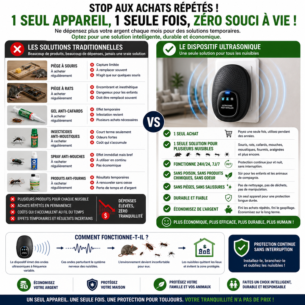 Répulsif Ultrasonique Anti-Nuisibles