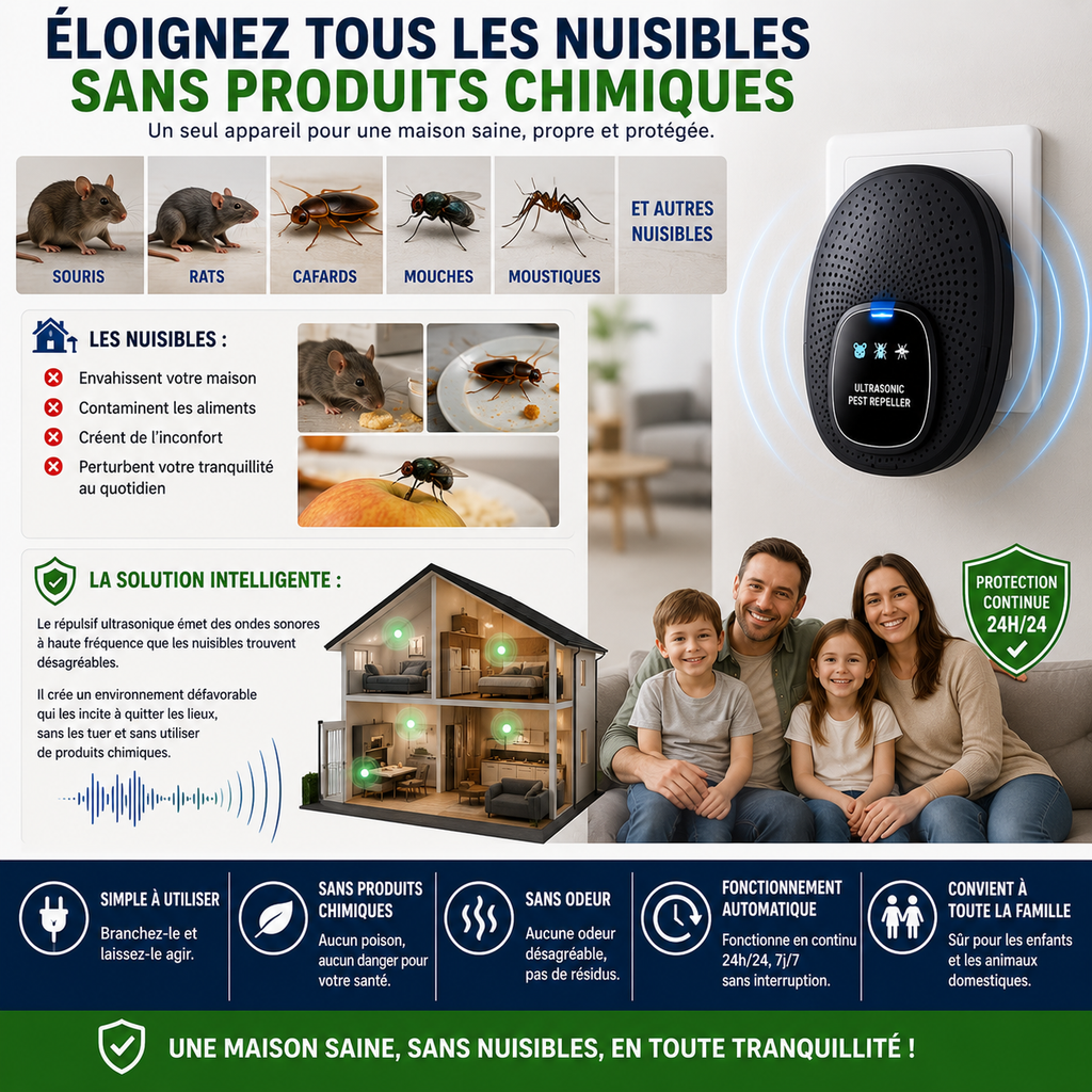 Répulsif Ultrasonique Anti-Nuisibles