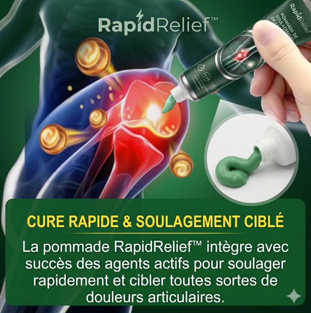 RapidRelief™ – Pack de 5 Crèmes naturelle à base de plantes pour les soins  analgésiques pour l'arthrite,soulager efficacement les douleurs au genou et des articulations
