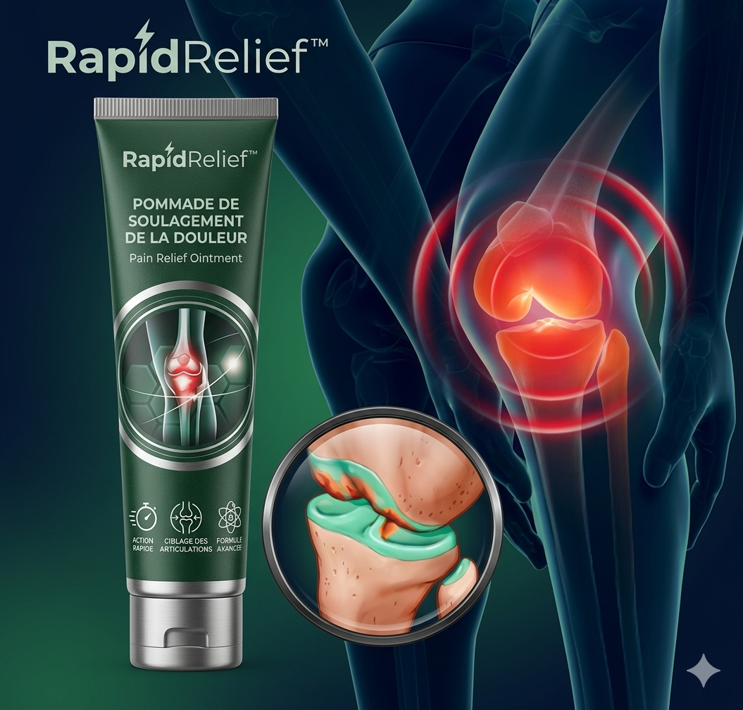 RapidRelief™ – Pack de 5 Crèmes naturelle à base de plantes pour les soins  analgésiques pour l'arthrite,soulager efficacement les douleurs au genou et des articulations