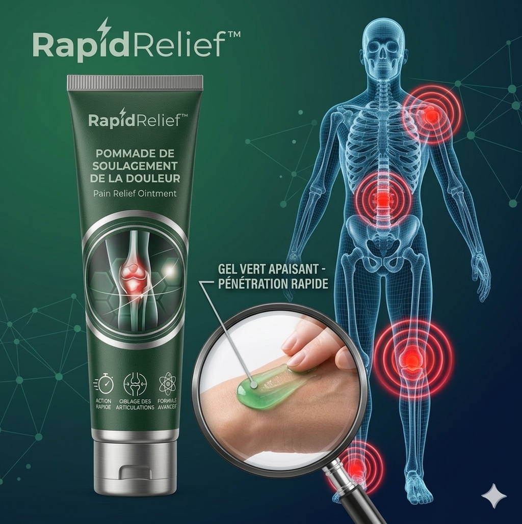 RapidRelief™ – Pack de 5 Crèmes naturelle à base de plantes pour les soins  analgésiques pour l'arthrite,soulager efficacement les douleurs au genou et des articulations