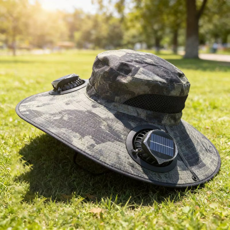 Chapeau Solaire à Double Ventilateur