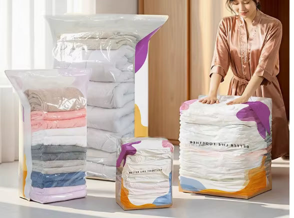 SpaceMax™ ,Pack de 2 sacs de rangement sous vide sans pompe (un grand modéle et un modéle moyen )