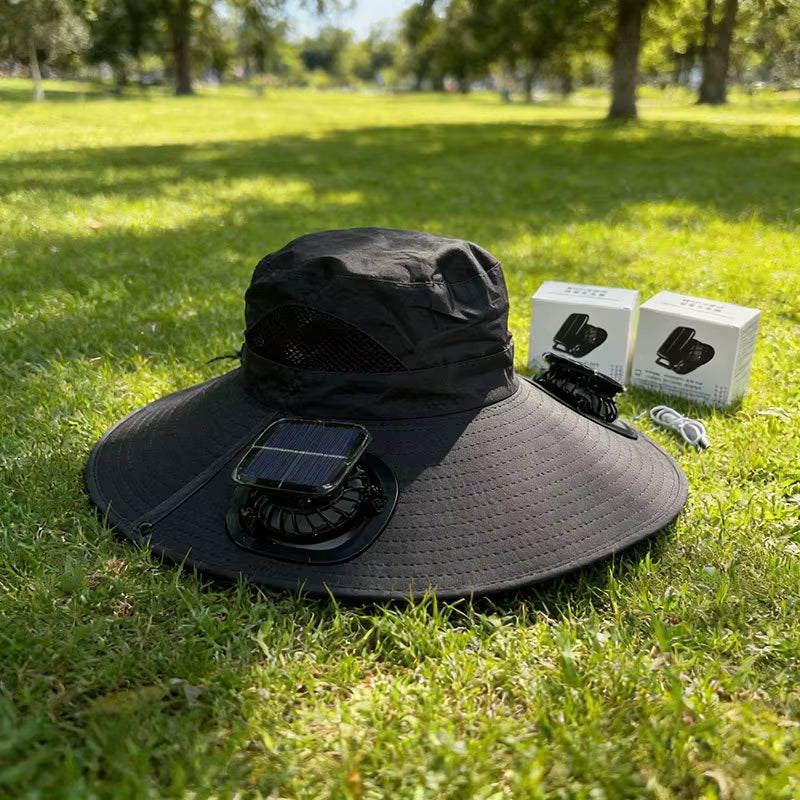 Chapeau Solaire à Double Ventilateur