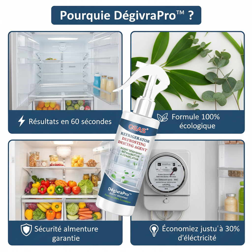 DégivraPro™ - Spray Dégivrant Réfrigérateur